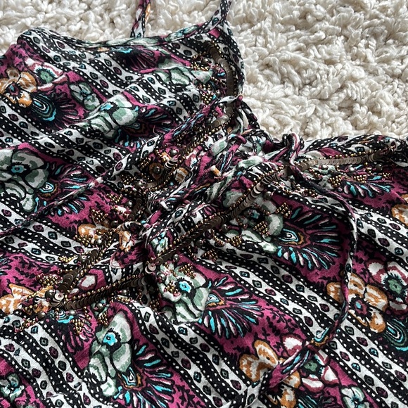 Burgundy boho romper in xs - Picture 3 of 4